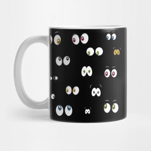 Glowing in the dark colorful spooky eyes Halloween design Mug